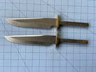 Knife Blanks (2) 12" Bowie Rat Tail Tang Solid Brass Guard Free Ship In USA — photo 1