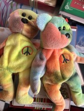 Ty Beanie Bear Garcia 1993 - Multicolor—2 Bears “Peace”