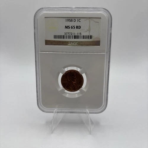 1958-D Lincoln Wheat 1C.  NGC MS 65RD.  Last year of the wheat in mint state.