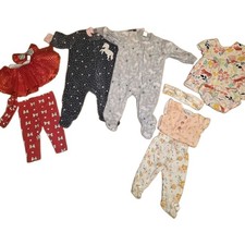 SALE! BUNDLE 0-3 Month Baby Girl Lot Sleepers Minnie Pants Headband Red Tutu