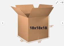  2 Pack Heavy Duty Cardboard Shipping Boxes 18x18x18   Large Moving / Storage