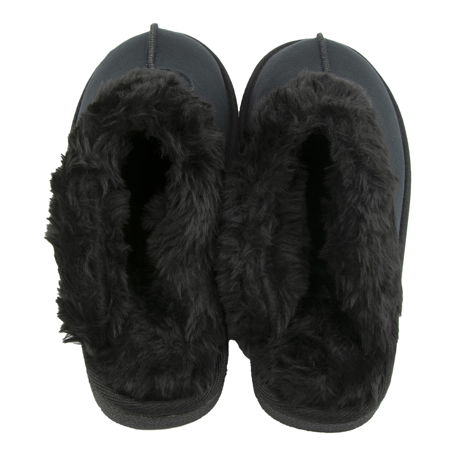 PANTOFOLA D’ORO G Coast Ciabatte da donna nere in pelliccia sintetica mulo grandi (9 10)