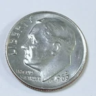 1969-D BRILLIANT UNCIRCULATED ROOSEVELT DIME AU CONDITION #7027