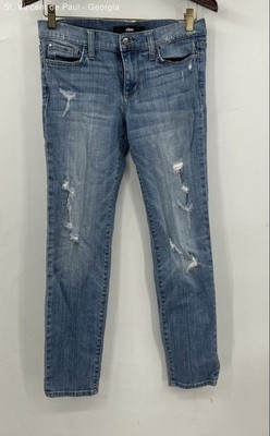 Else Distressed Ankle Jeans Women's 27 Blue Streetwear Grunge