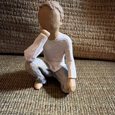 Willow Tree Susan Lordi Inquisitive Sitting Boy Hand Painted Resin Figurine