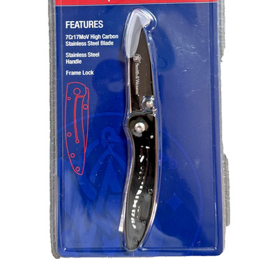 Smith & Wesson Drop Point Folder Pocket Knife 2.3'' High Carbon - New Sealed