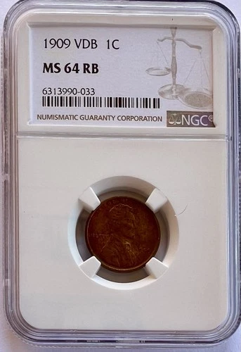 1909 U.S. VDB Lincoln/Wheat Cent  ~ CERTIFIED NGC MS 64 RED /BROWN ~ 1c