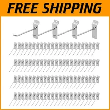Heavy Duty 6-Inch Silver Slatwall Panel Hooks - Pack of 96 for Versatile Storage