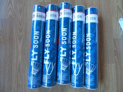 5 pcs Fly Soon speed 77 goose feather badminton shuttlecock 12 pcs tube