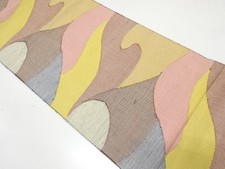 7696930: JAPANESE KIMONO JAPANESE NAGOYA OBI / TSUMUGI / WOVEN MOUNTAINS