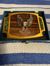 Vintage HARLEY DAVIDSON 1992 -Harmony Design - Solid Brass Belt Buckle w/case