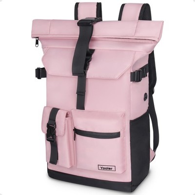 Roll Top Backpack Men, 27L Large Rucksack Women, School Rucksack with Laptop Fac...