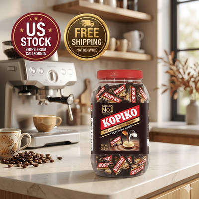 Kopiko Cappuccino Candy 28.21 oz Jar Hard Coffee Candy 1pk by US SELLER