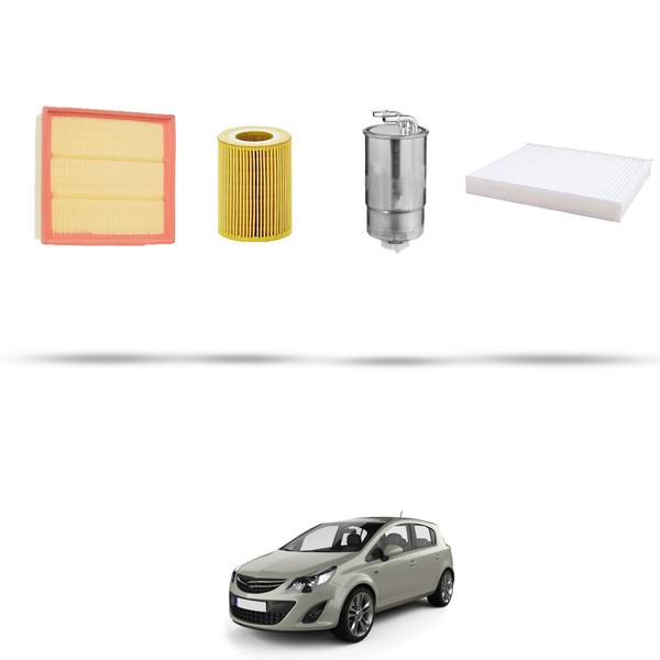 Hoffcar Wartungsset - 4 Filter FüR Opel Corsa D 1.7 Cdti 96 KW Ab 2006-image