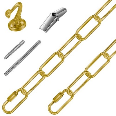 6 Ft Heavy Duty Hanging Chain Kit for Lighting Fixture (Brass)