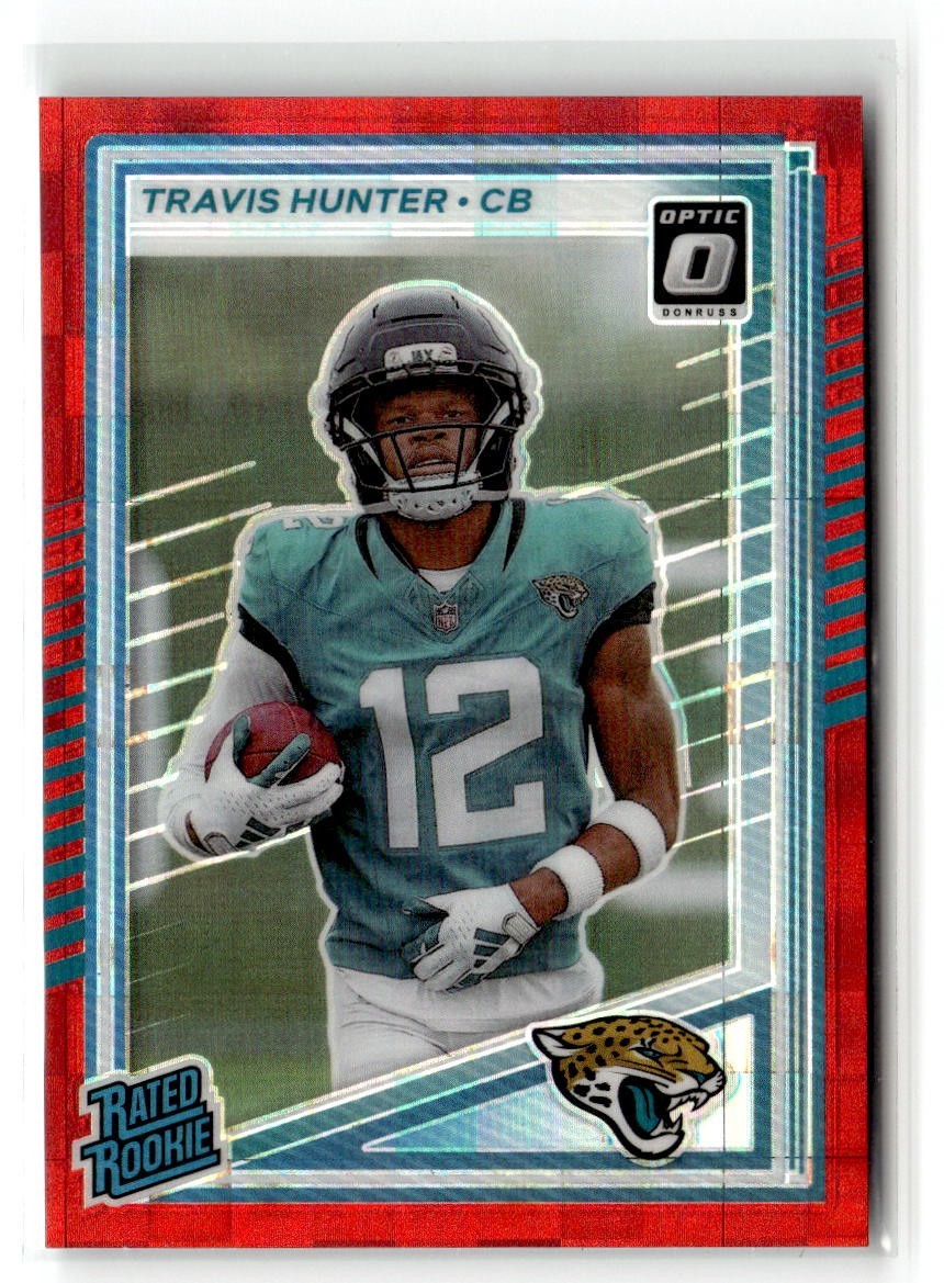 2025 Donruss Travis Hunter Optic Preview Red Pandora Rated Rookie