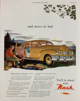 Nash 600 Poster 1947 So-o-o to Bed Ad Post Car Camp - 12X16/16X20/18X24/24X36