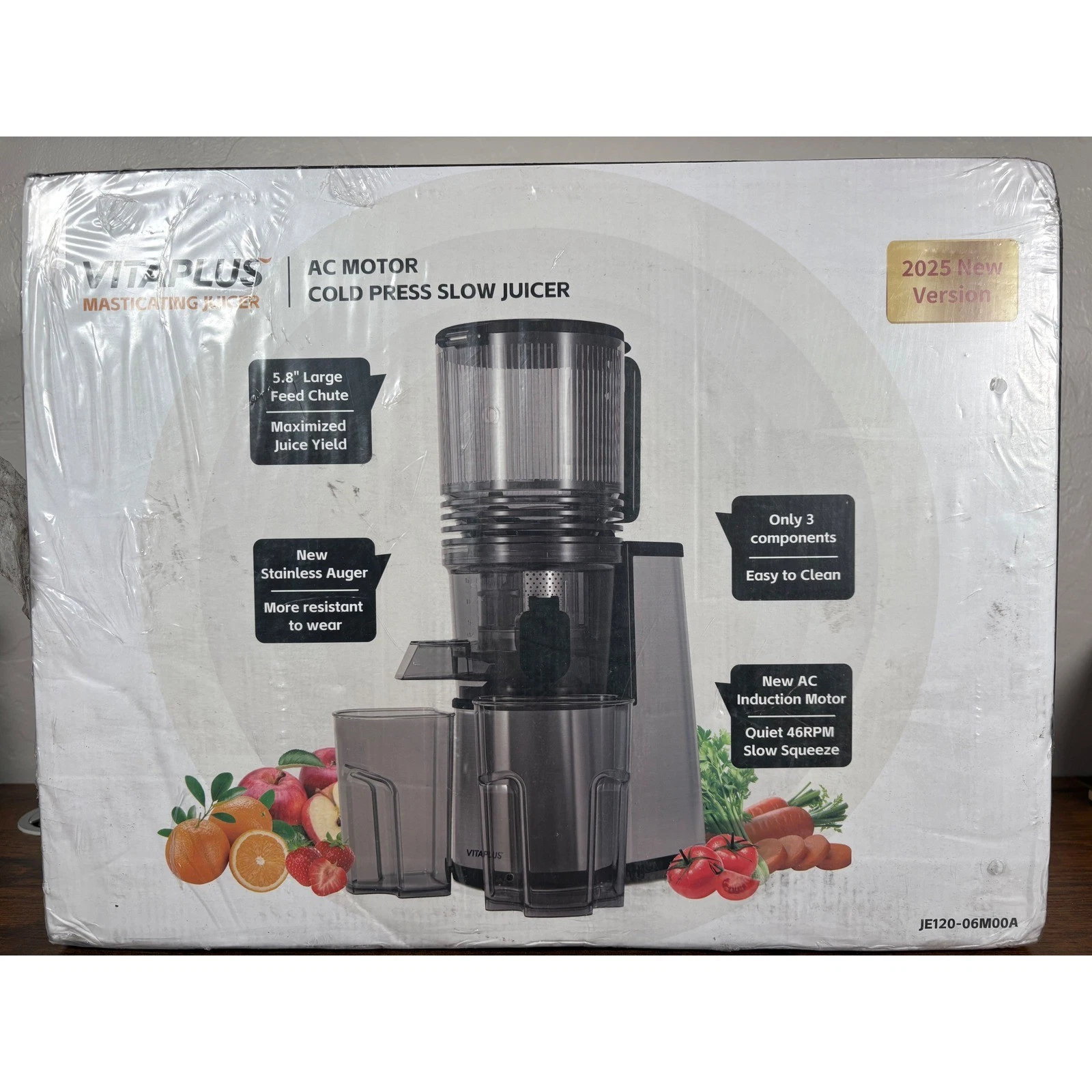Vitaplus Masticating Juicer JE120-06M00A Cold Press Slow Juicer 2025 New Version