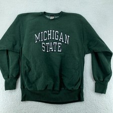 Michigan State University Spartans Sweatshirt Mens XL Green NCAA Football Sports