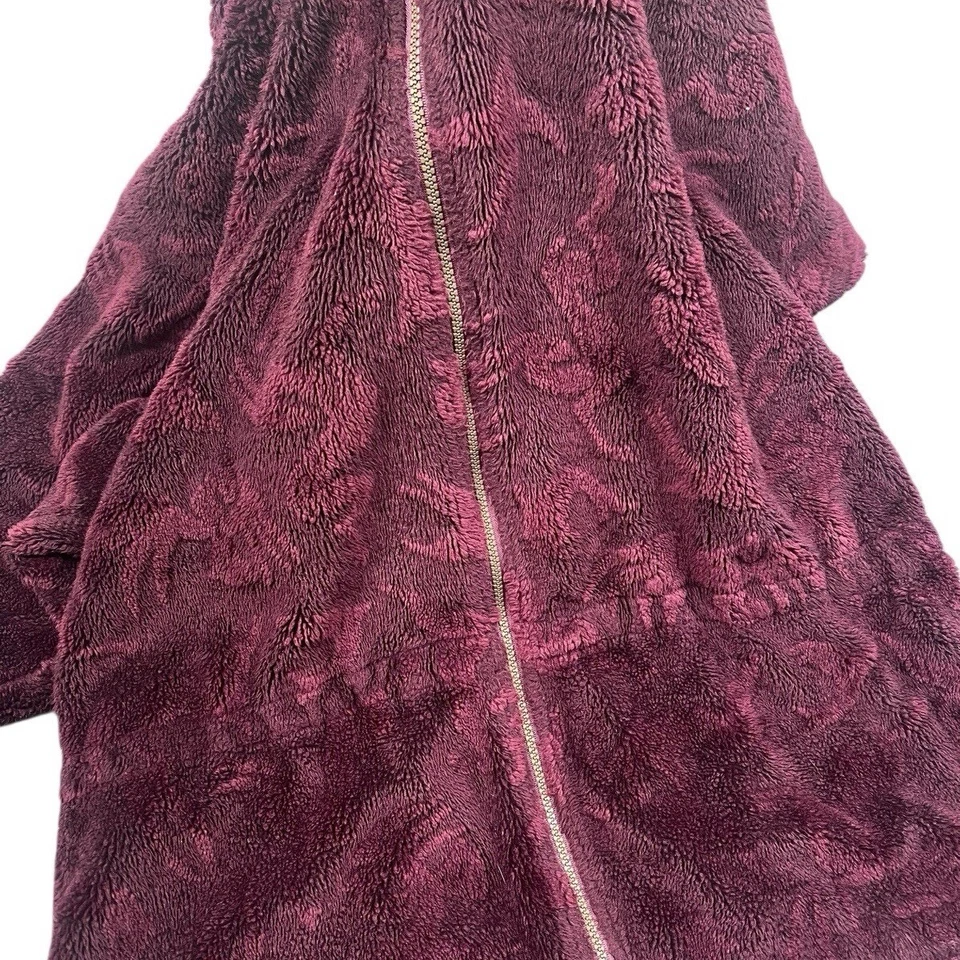 Chaqueta con capucha jeroglíficos polar difusa Columbia años 90 de colección talla L ciruela Foto 3 de 4