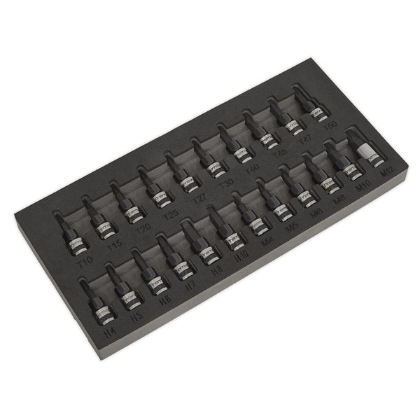 Sealey TRX Stern/Sechskant/Spline Buchse Bit Set 22Pc 1Cmsq Black Serie AK7985-image