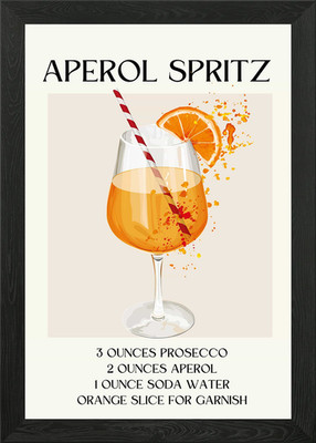 Aperol Spritz Recipe Framed Wall Art Poster Canvas Print Picture