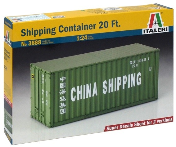 Maquette container maritime 20 pieds Italeri à peindre pour décor fret 1/24
