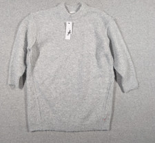 Topshop Women Sweater XS 0-2 NWT Mock Neck 3/4 Sleeve Pullover Gray