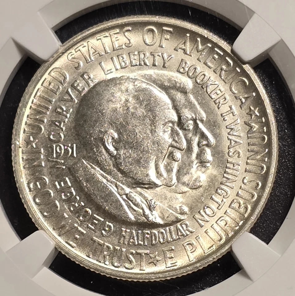 1951-S Washington-Carver Silver Commemorative Half Dollar 50C NGC MS 65 Lustrous - Image 2 of 4