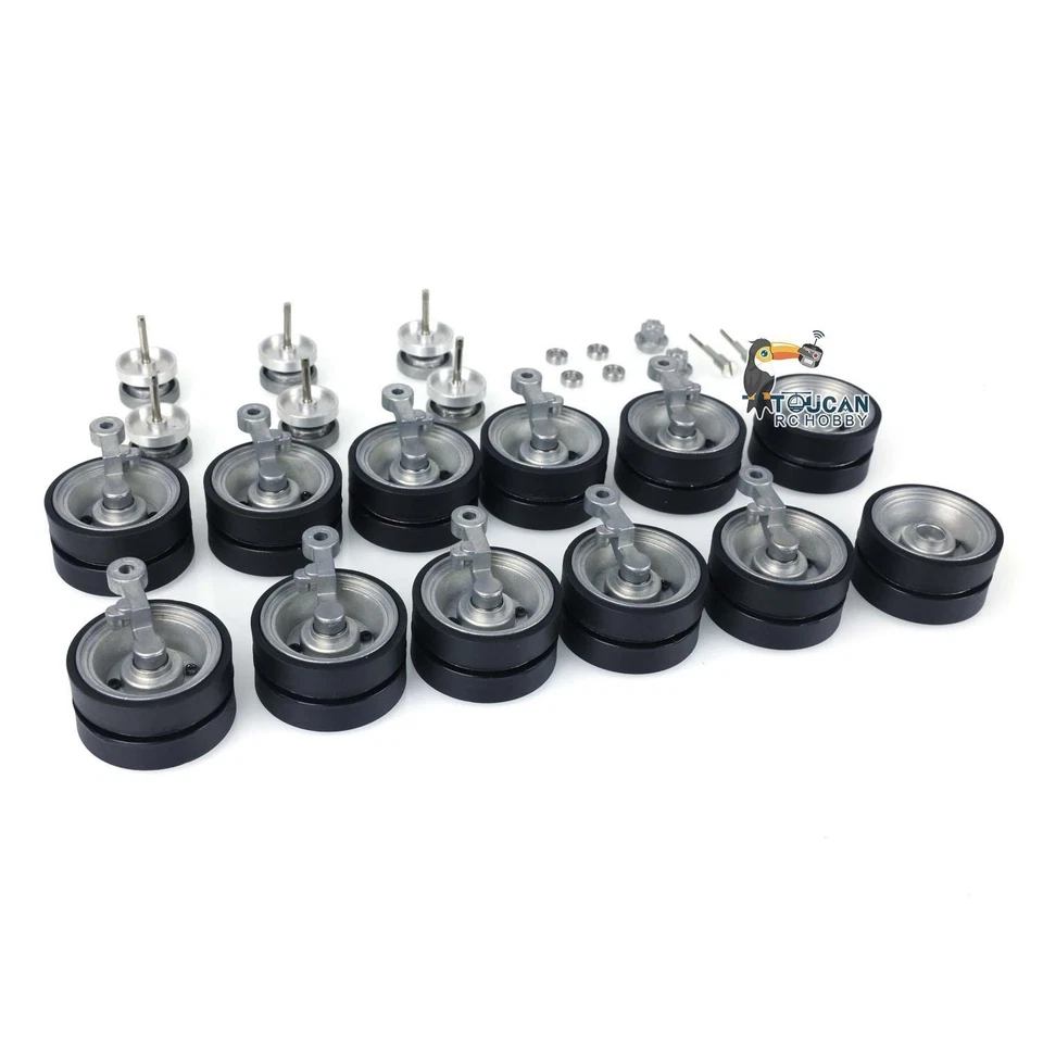 Metall Straßenräder für 1:16 Henglong Walker Bulldog 3839 RC Tank Modellteile - Bild 3 von 4