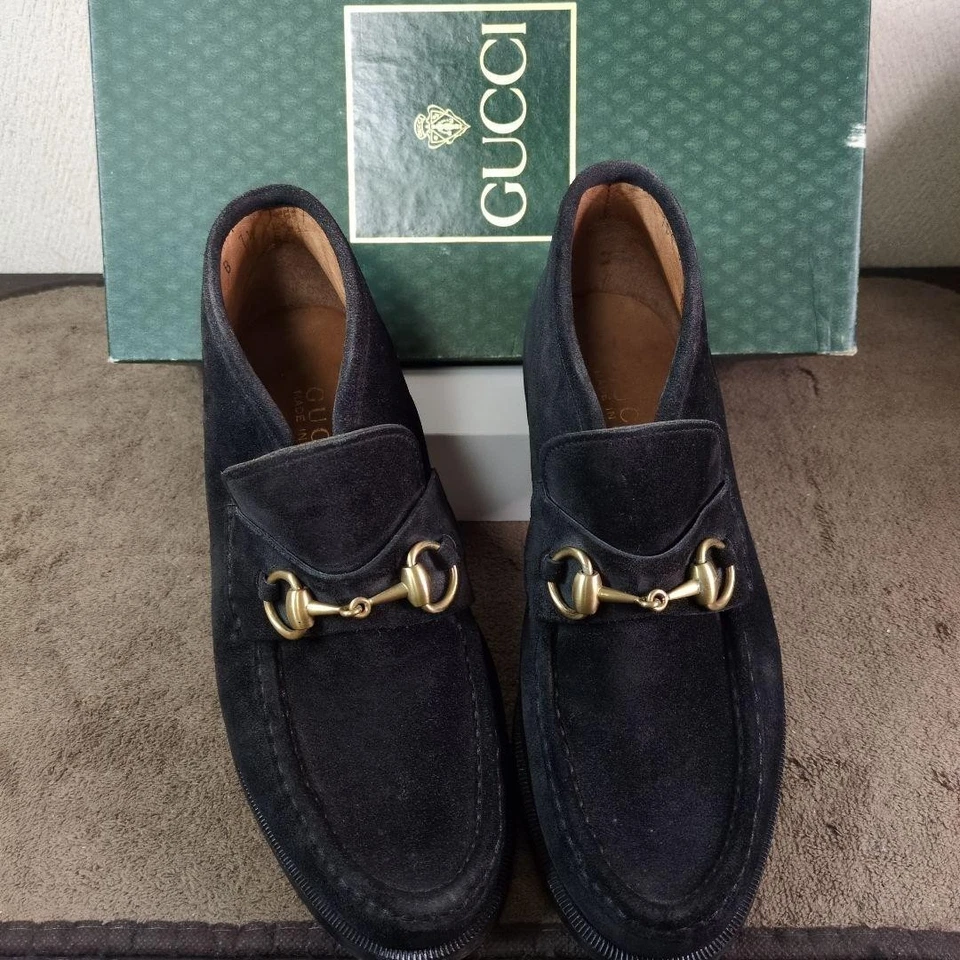GUCCI Botas HorseBit Talla EU 37.5 /US 7.5 Gamuza Negro Artículo Usado, Hecho en Italia--- Foto 2 de 4
