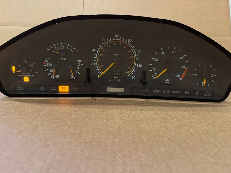 Cuadro medidor velocímetro instrumento Mercedes W140 400SE S420 S500 1992-1995 FABRICANTE DE EQUIPOS ORIGINALES Foto 3 de 4