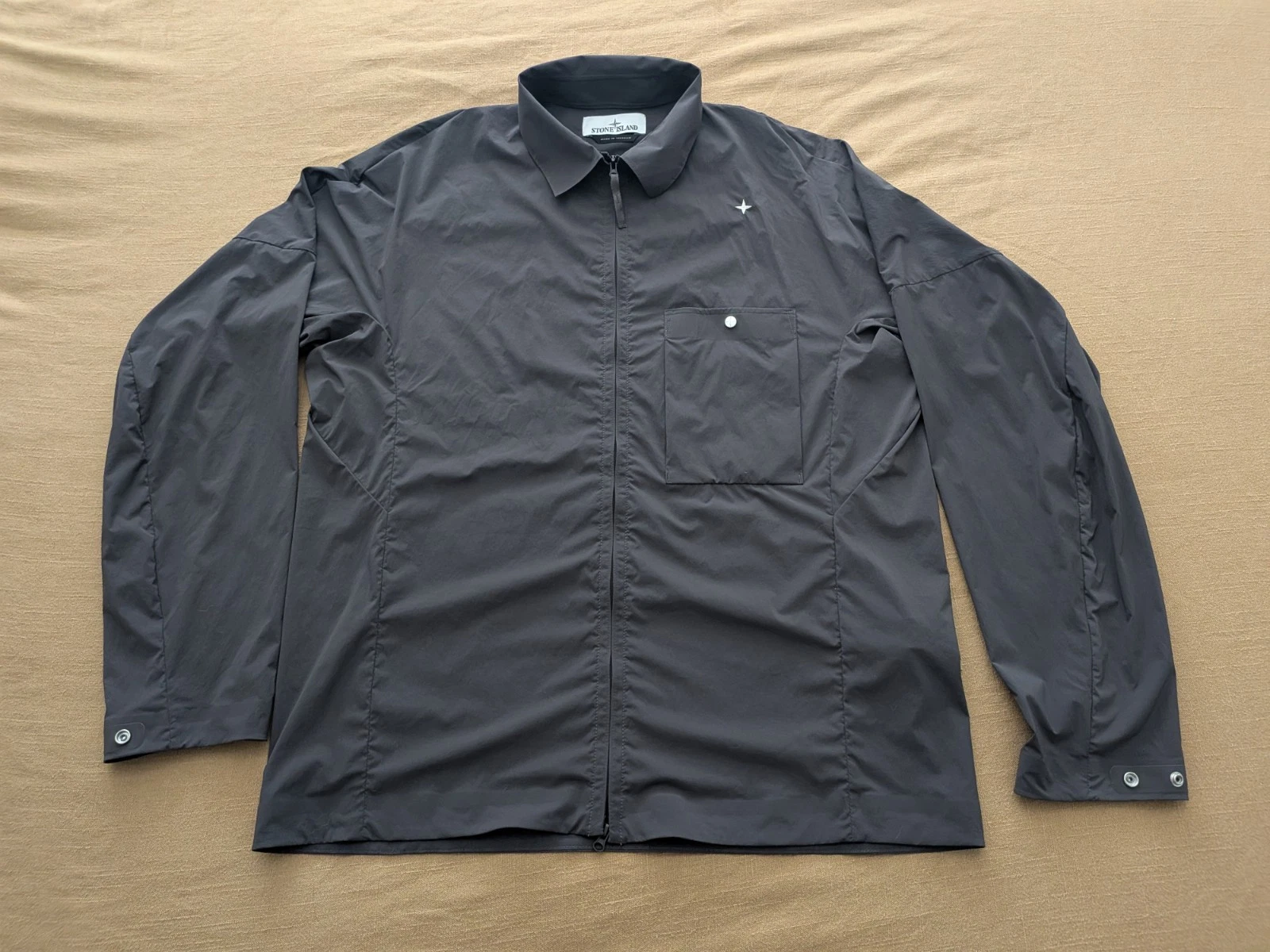 STONE ISLANDGray 1200016 Recycled Stretch Nylon Tela StellinaJacket SIZE M - product detail image 1