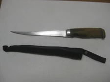 Vintage Rapala J. Marttiini Filet Knife 7 1/4" Blade W/Sheath Engraved Finland