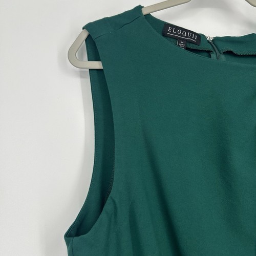 Eloquii Twisted Shoulder Midi Etuikleid grün Ponte Strick tailliert Gr. 24 - Bild 6 von 14