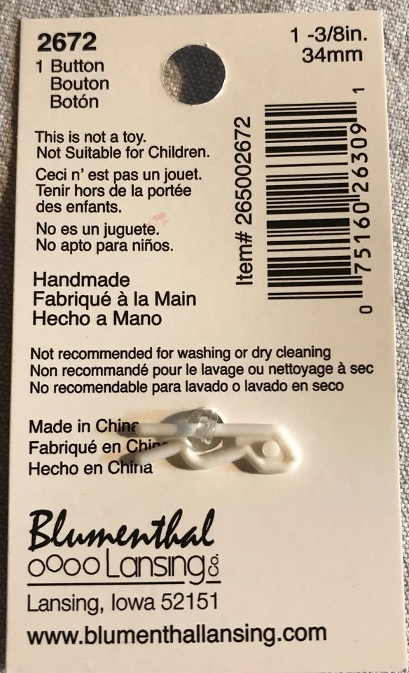 1 Button 1 Card Lolipop Candy Plastic Shank Multi-color 34mm 1 3/8" La Mode 8644 - Image 2 of 2