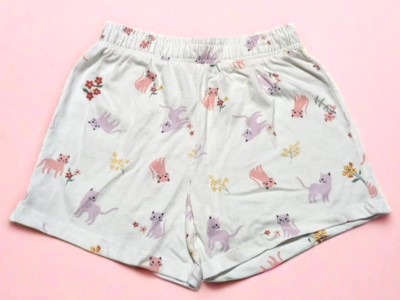 Anko's Girl's White Cat-Print Shorts   Whimsical Comfort in Every Steps NWOT 7Yr