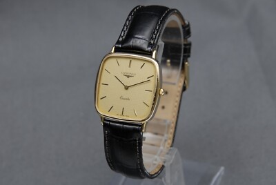 Near MINT] LONGINES L150.2 150 7019 30mm Gold Dial Square Quartz