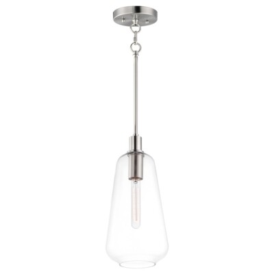 Maxim Lighting Babylon 7.5'' 1-Light Pendant, Satin Nickel/Clear - 11114CLSN