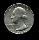 1964 D Washington Quarter 90% SILVER AMERICAN US 25 Cent U.S OLD Nice Coin #7024 — photo 1