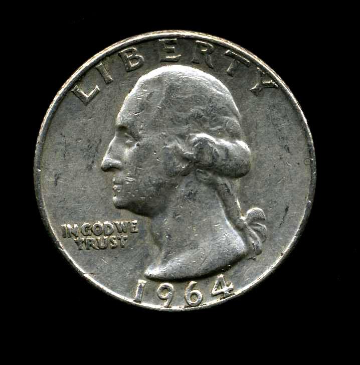 1964 D Washington Quarter 90% SILVER AMERICAN US 25 Cent U.S OLD Nice Coin #7024