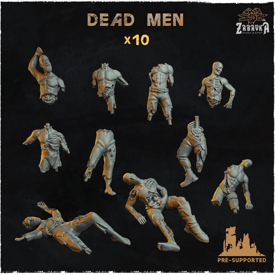 ZABAVKA WORKSHOP Basing decoration bits 32mm scale. Dead Men. Horror and death