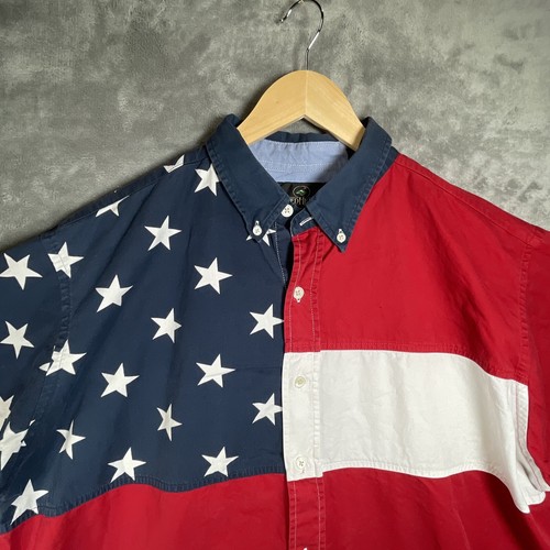 REDHEAD Shirt Men’s XL Red White Blue American Flag All Over Patriotic 4th July - Picture 2 of 18