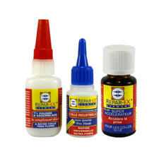 Colle Repar-ex avec activateur / accélérateur pour des collages top qualité.