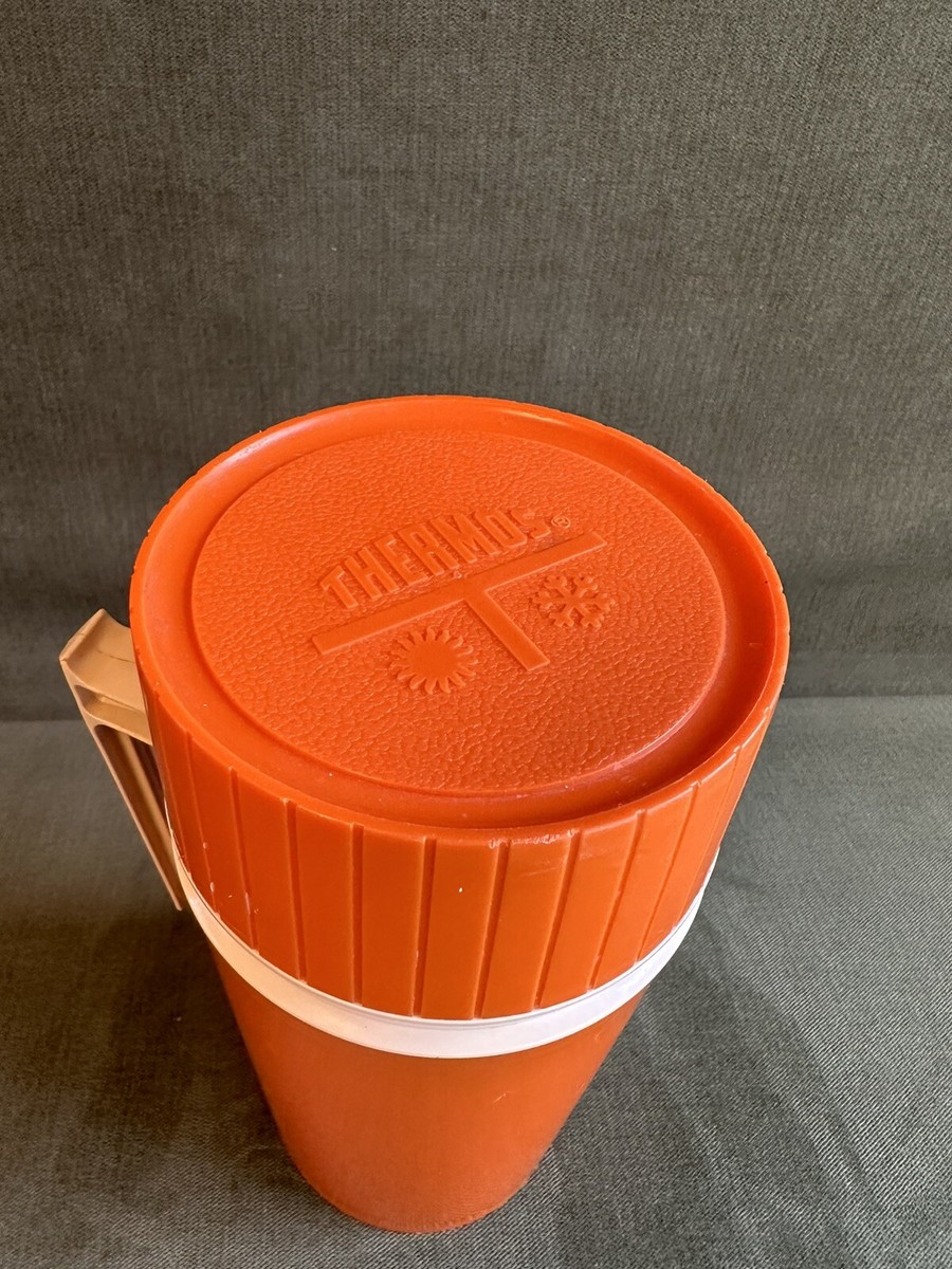 Vintage Thermos Pint Orang Cup Retro 1970s 7202 Insulated Lidded Coffee Tea  Soup | eBay