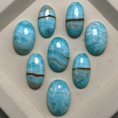 Lote 8 Piezas Gemas Cabujón Ovalado Aragonita Natural de España Alto Grado 20-22mm - Imagen 8 de 12