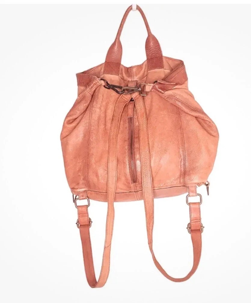 FREE PEOPLE Joey distressed leather convertible backpack eBay