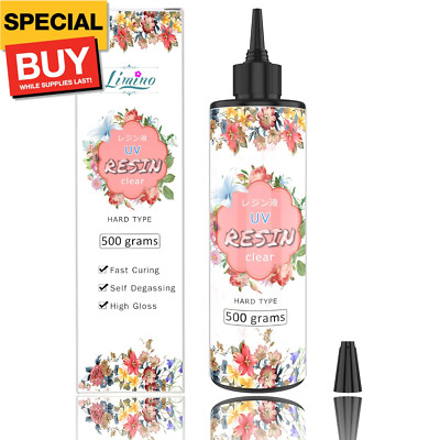 UV Resin 500g - Crystal Clear Improved Ultraviolet Curing Epoxy Resin for DIY Je