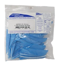 100 Pack Gateway Feathers 3" Right Wing: Parabolic Sky Blue 300RPSBL-100