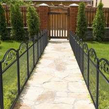 5 Heavy Metal Garden Fence Dog Animal Barrier Border Ground Stakes Defence Panel